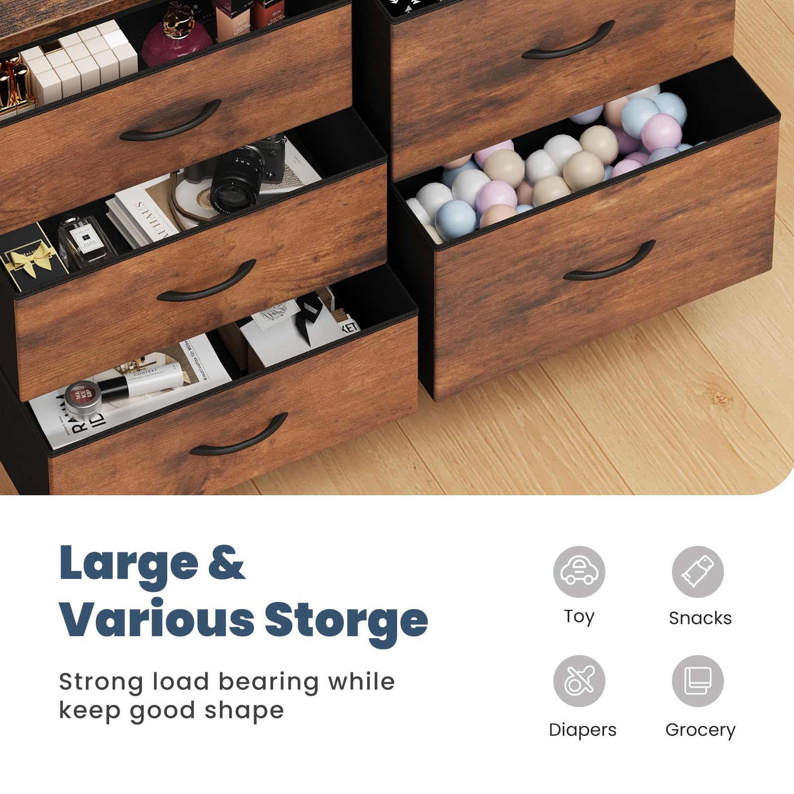 DUMOS included anti-tip accessories enhance room safety.
