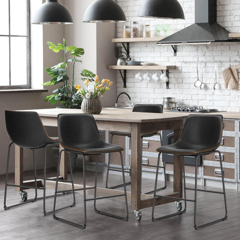 DUMOS bar stool back and metal leg close-up highlighting durable frame