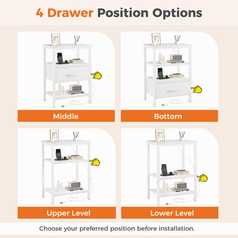 DUMOS breathable fabric drawers offer lightweight storage options.