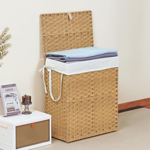 DUMOS breathable woven rattan design folds flat for compact storage.