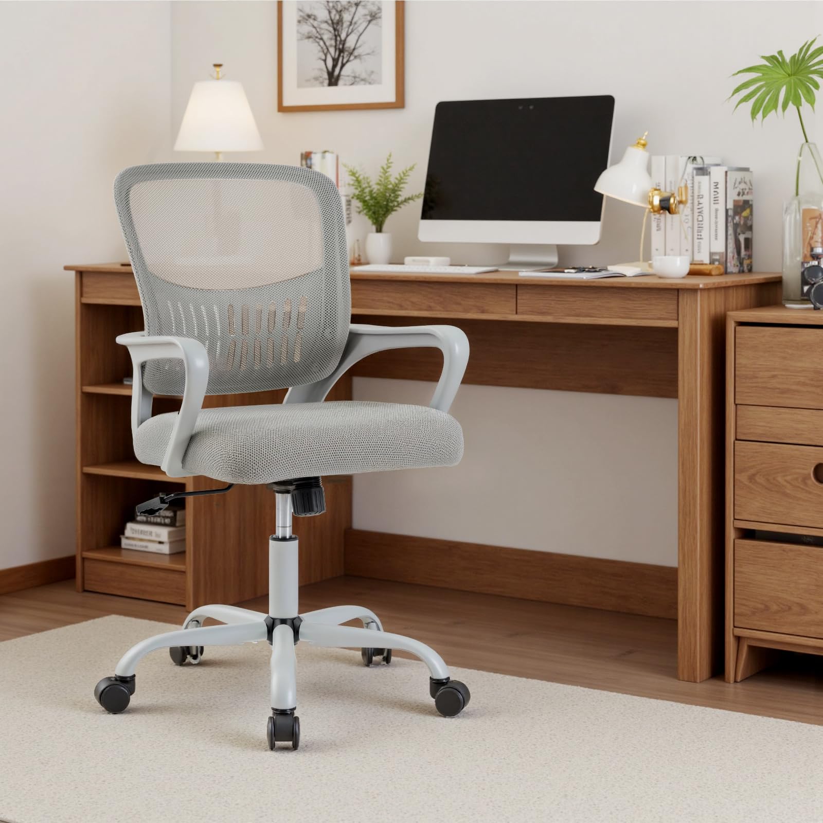 DUMOS chair fixed armrest provides stable support during tasks