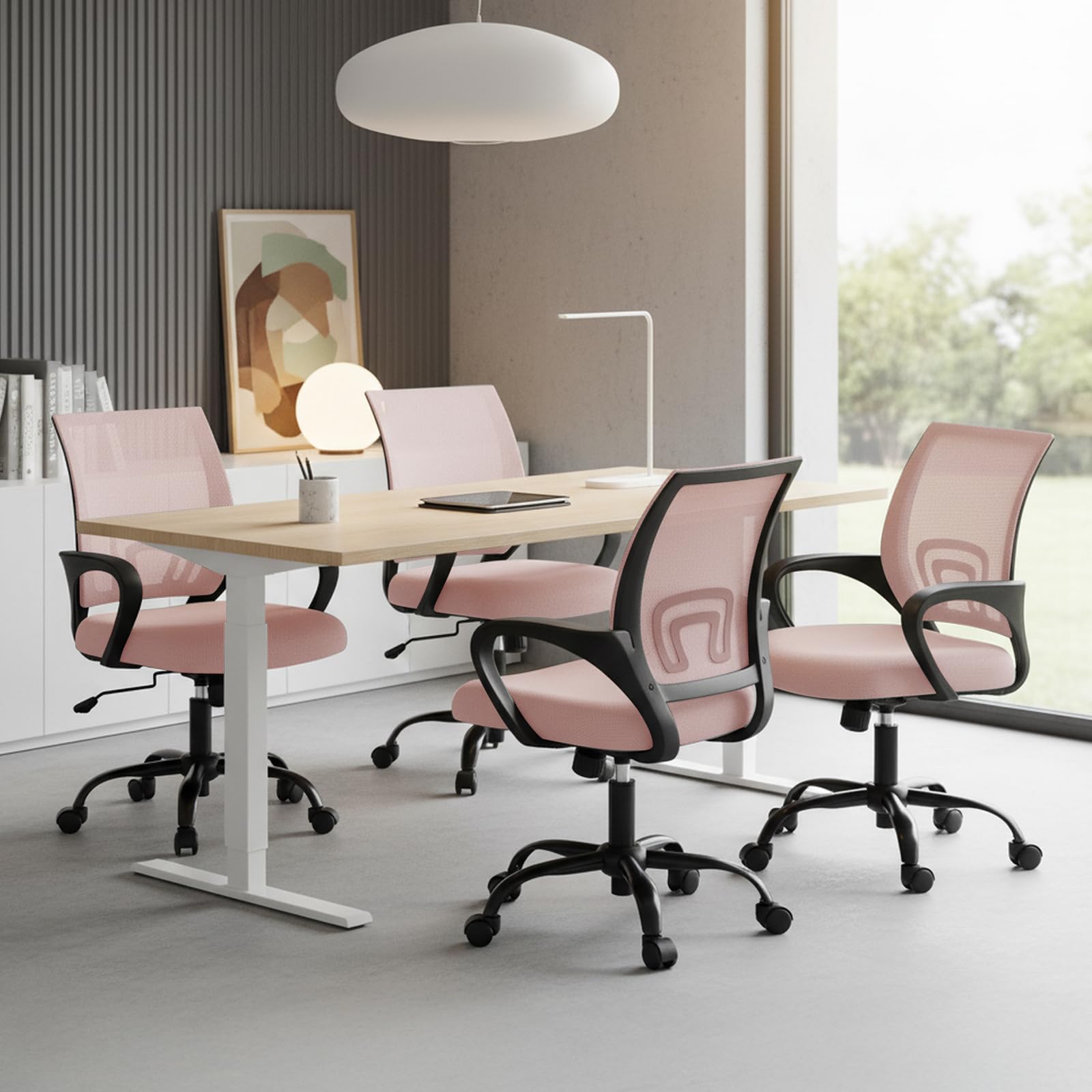 DUMOS fixed-armrests and sturdy base ensure stable, quiet movement on various floors.