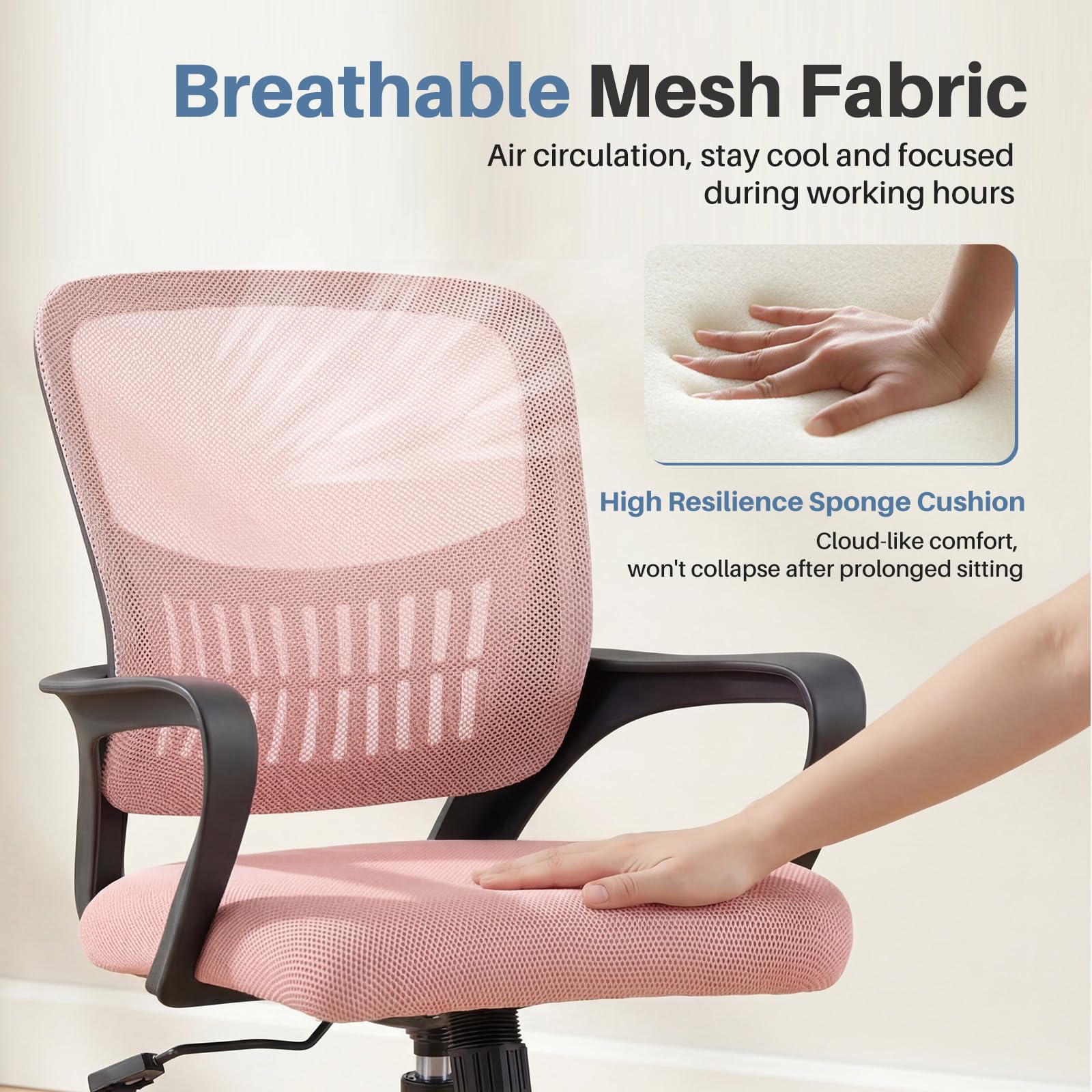 DUMOS height-adjustable chair lets you set the perfect seat.