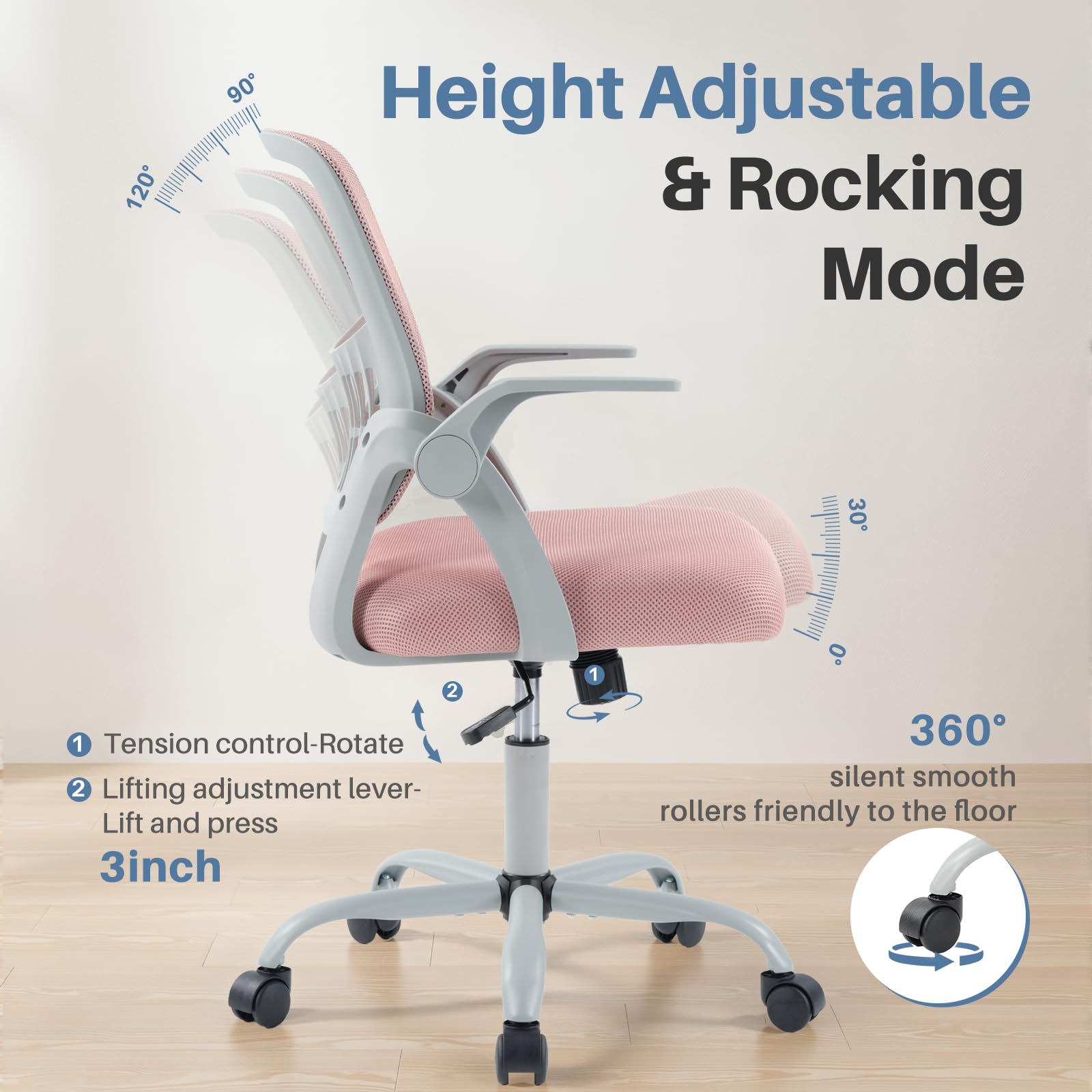 DUMOS chair with breathable mesh back keeps you cool while you work.