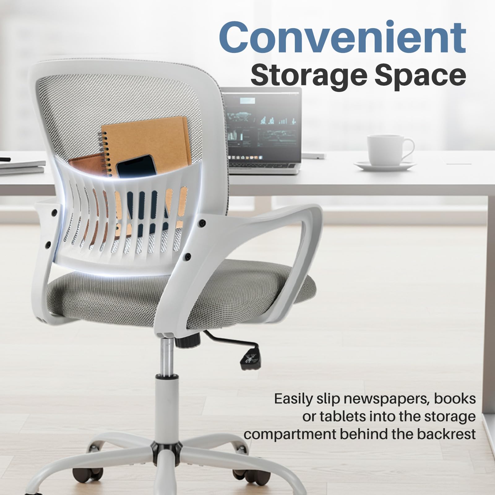 DUMOS chair rocking mode allows relaxed breaks at the desk