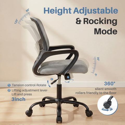 DUMOS chair rocking mode supports quick posture relief breaks.