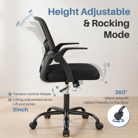 DUMOS tilt and rocking mode for focused breaks.
