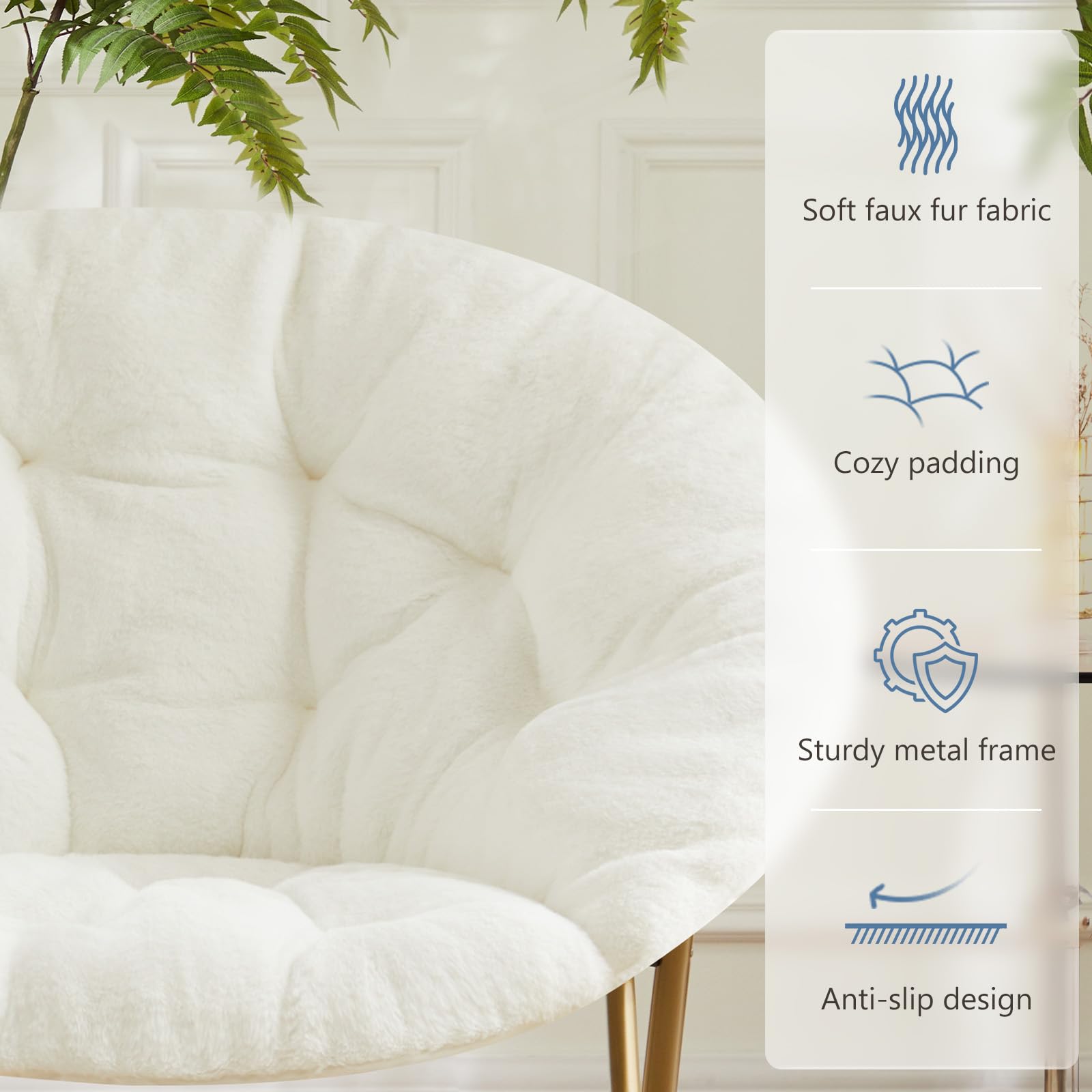 DUMOS Comfy Saucer Chair in a dorm room, inviting study breaks.