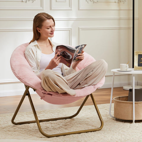 DUMOS Comfy Saucer Chair folded-flat for easy storage