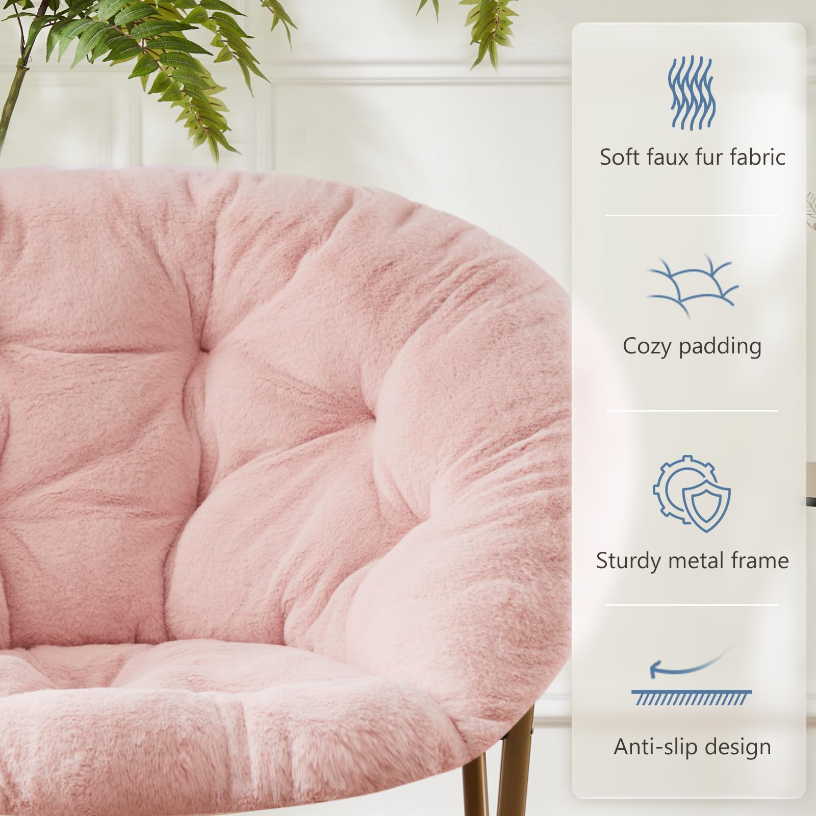 DUMOS Comfy Saucer Chair oversized seat supports relaxed lounging