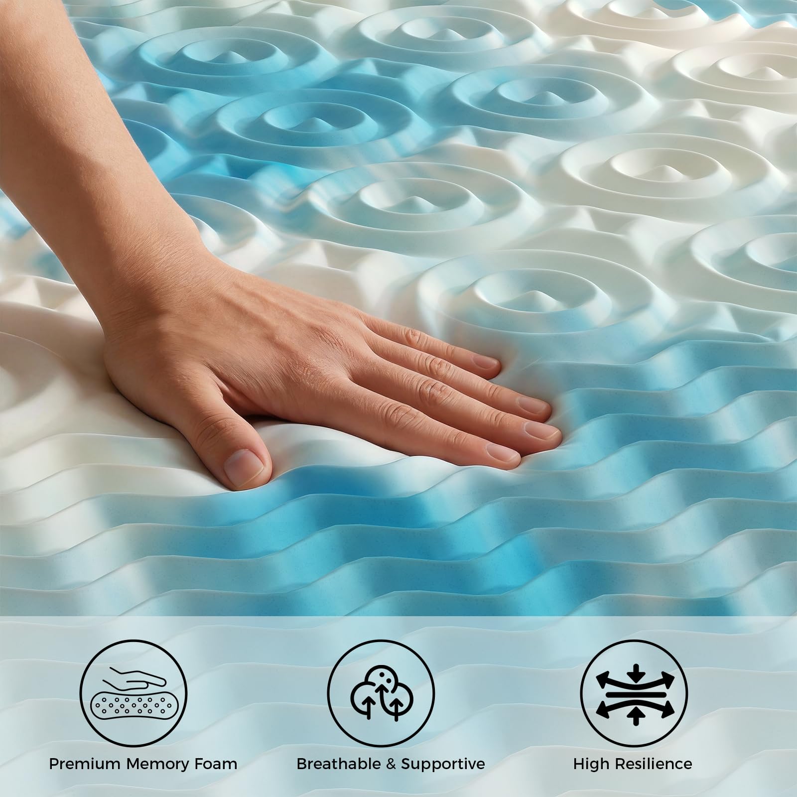 DUMOS cooling gel infusion close-up showing heat-absorbing surface for cooler nights