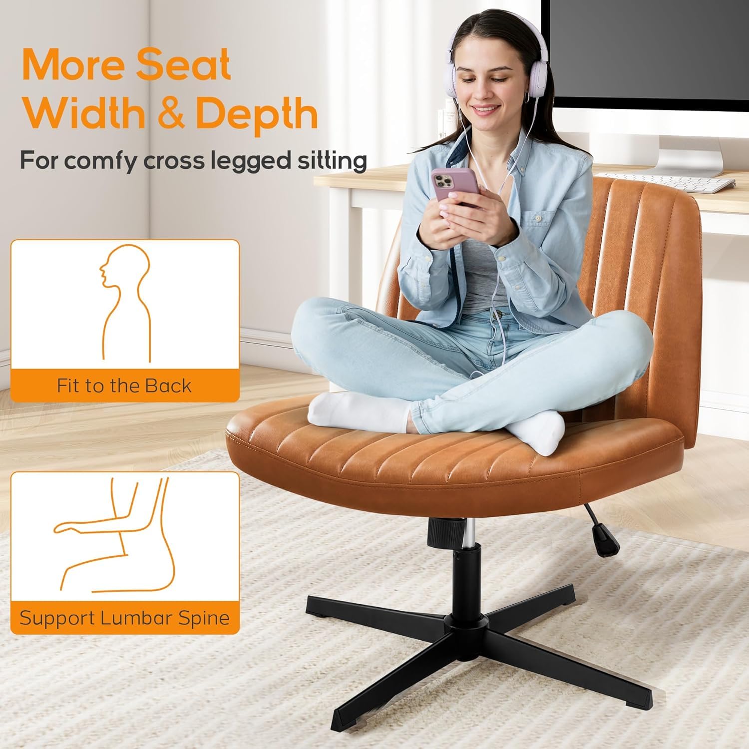 DUMOS Criss Cross Chair ergonomic back support for long work sessions