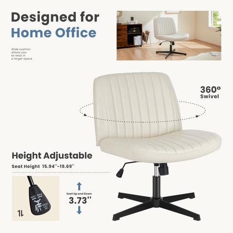 DUMOS armless design with 360° swivel for easy movement.