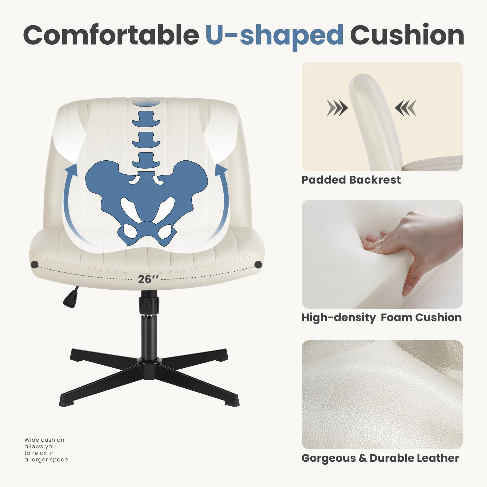 DUMOS desk chair height adjustable to match your desk height.