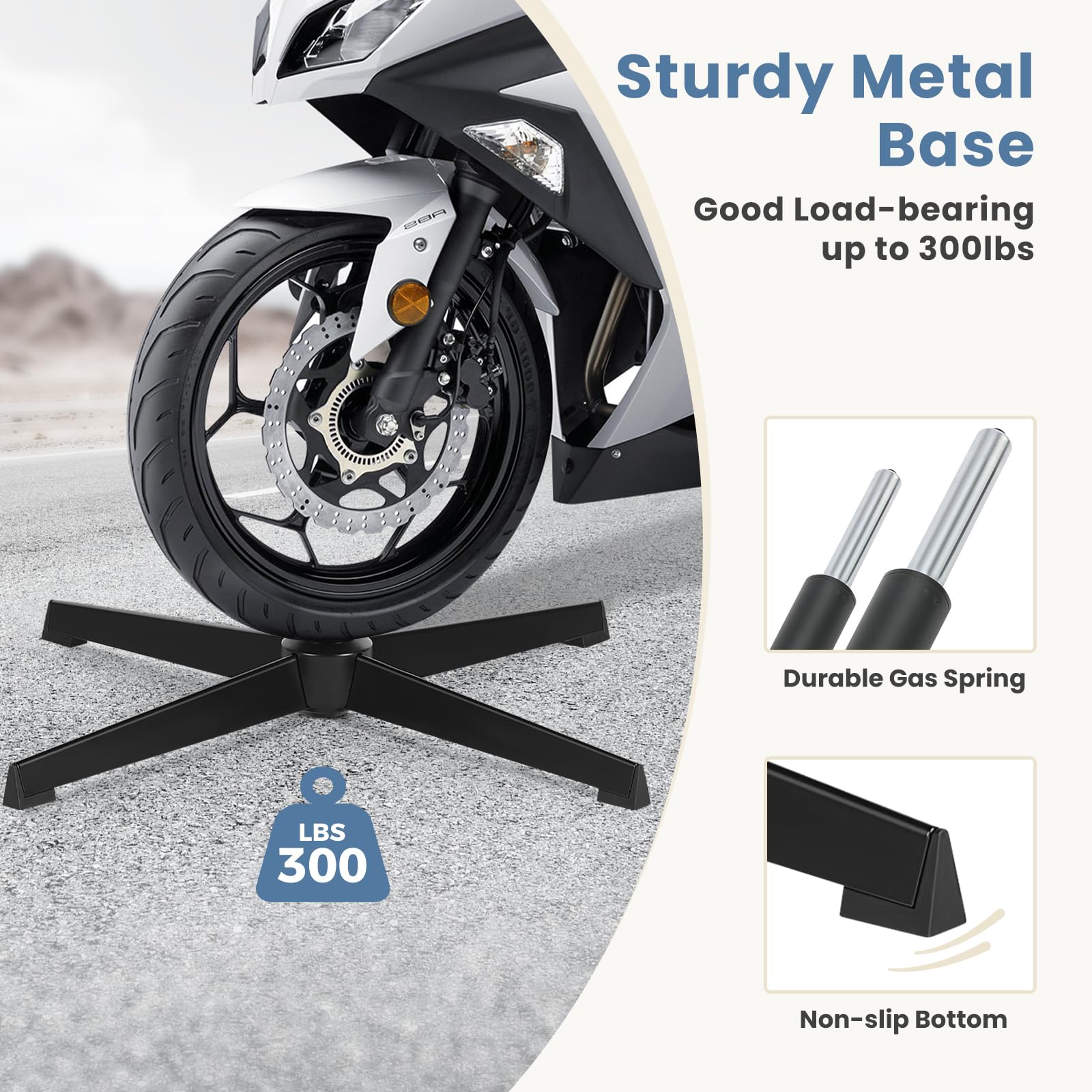 DUMOS sturdy metal base handles up to 300 lbs