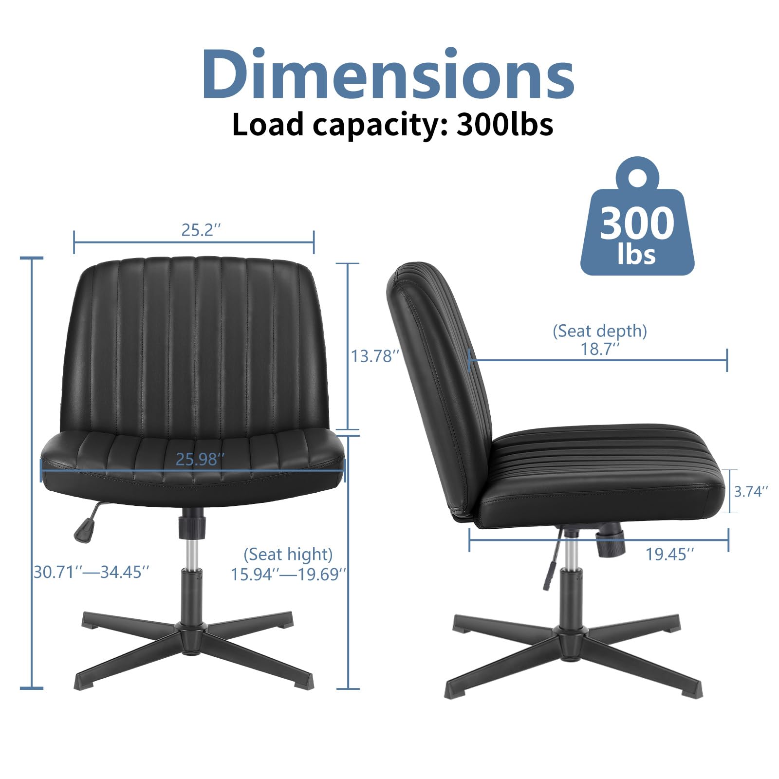 DUMOS desk chair fits homes, vanity spaces, and compact work areas.