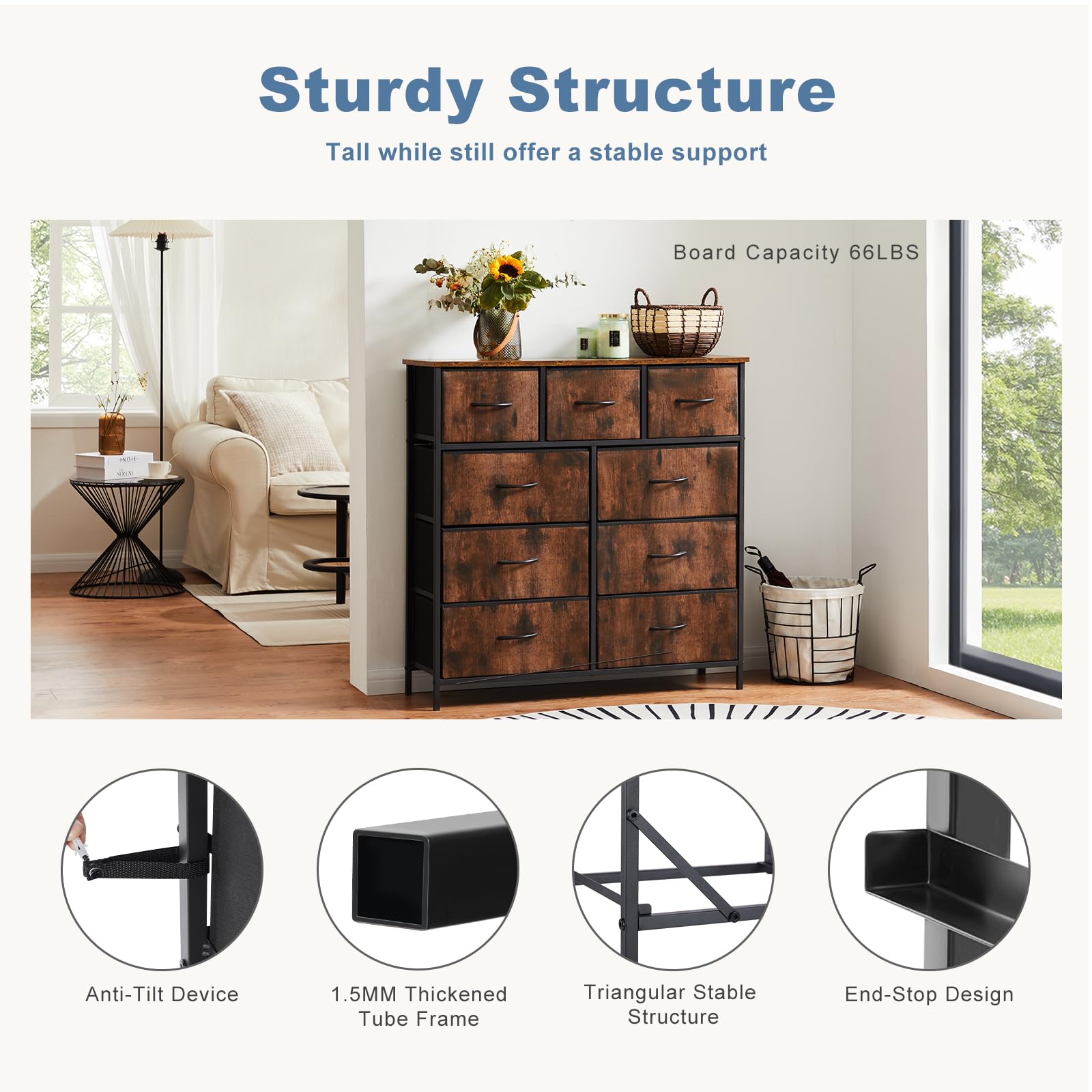 DUMOS dresser assembly guide with quick setup video.