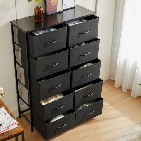 DUMOS dresser fits bedroom or living room layouts for versatile storage.