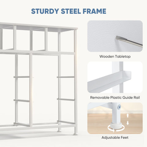 DUMOS dresser sturdy metal frame ensures lasting support and stability.