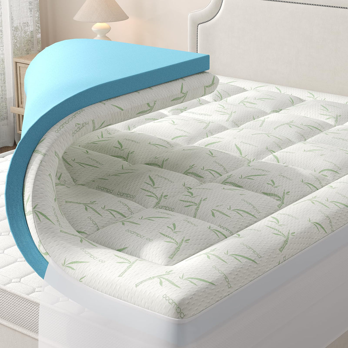 DUMOS dual layer topper base foam for structured support and cooling