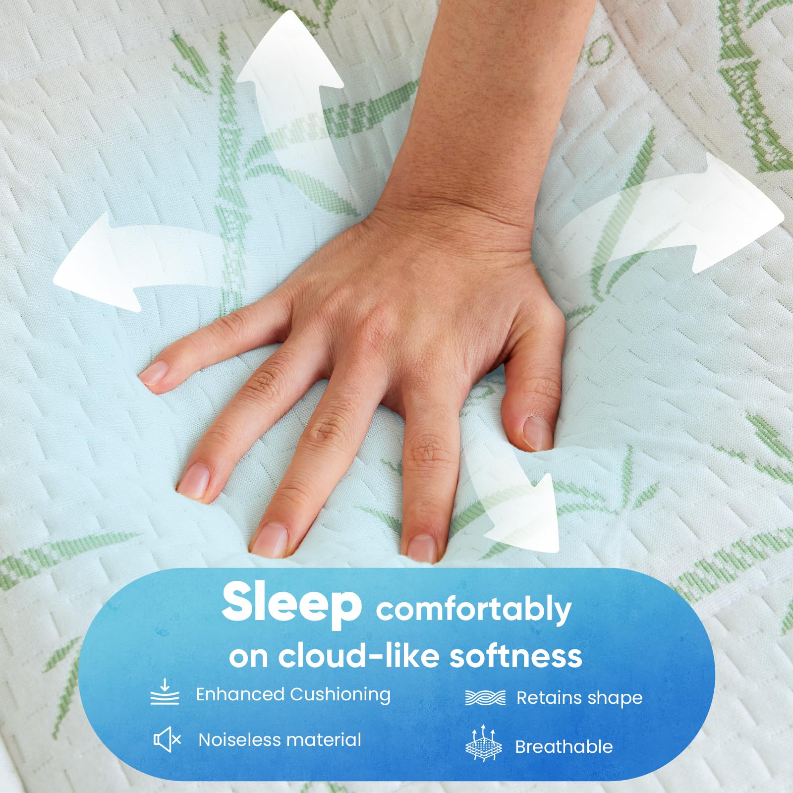 DUMOS deep-pocket skirt keeps topper secure on tall mattresses