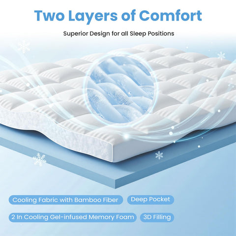 DUMOS pillow top provides soft, breathable comfort on any bed