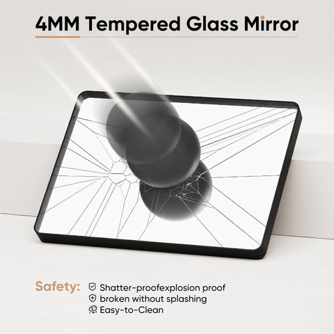DUMOS 5mm tempered glass offers durable, safe use in humid spaces.