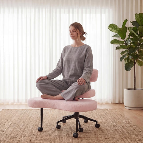 DUMOS ergonomic ADHD cross-legged chair backrest offers customizable lumbar support for daily work