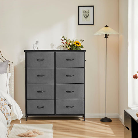DUMOS fabric storage dresser drawer close-up showing roomy compartments