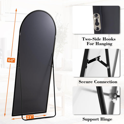DUMOS floor-standing mirror with aluminum frame for a modern look.