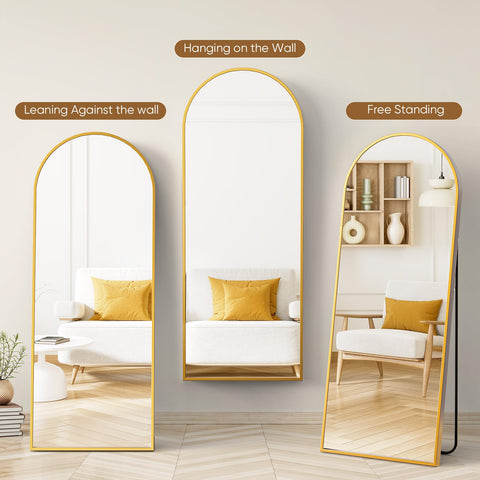 DUMOS floor-standing mirror with aluminum frame in a modern room
