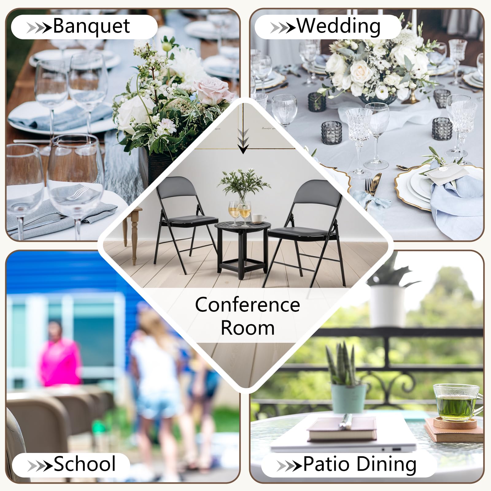 DUMOS folding chair suitable for indoor or outdoor events