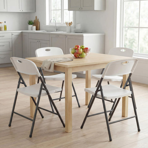 DUMOS chair showing non-slip foot pads to protect floors