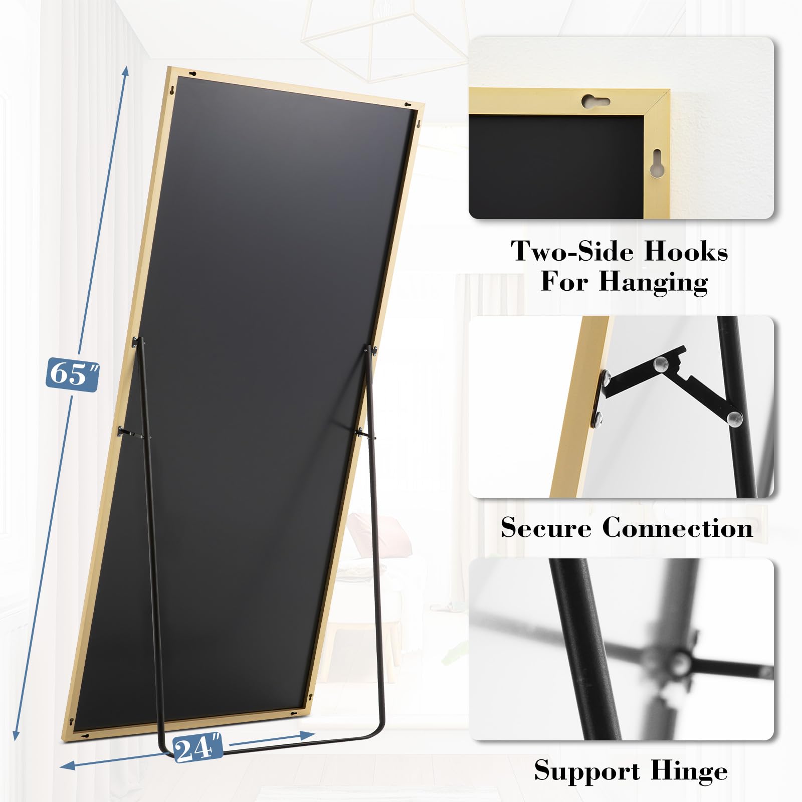 DUMOS gold finish complements bedroom decor and dressing areas.