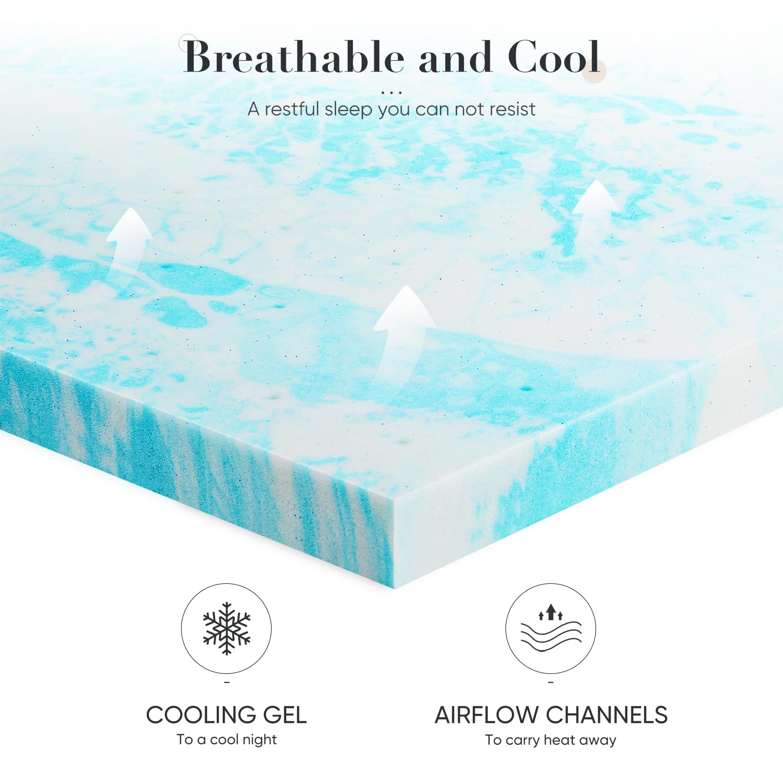 DUMOS gel-infused cooling topper highlights cooling technology for restful nights