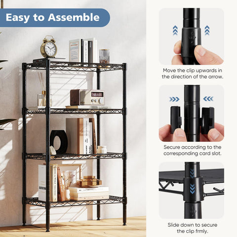 DUMOS heavy-duty shelving supports tools and bins in garage or workshop.