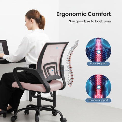DUMOS lumbar-support chair provides targeted support for focused study and office work.