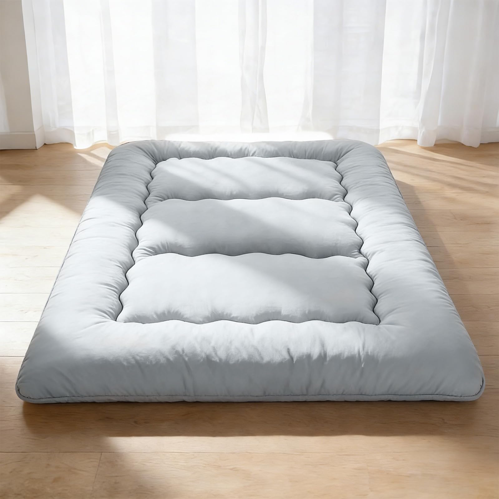 DUMOS Japanese floor mattress full size with foldable design for flexible guest room setups.