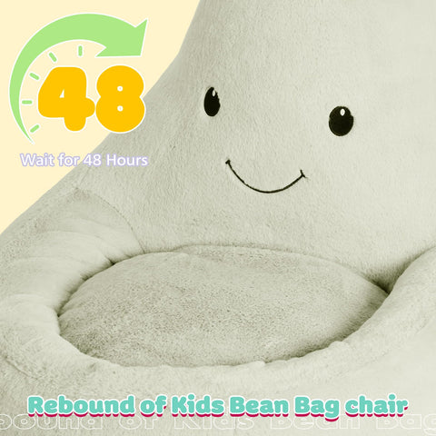 DUMOS eggplant design with cartoon smiley invites kids to sit and play.