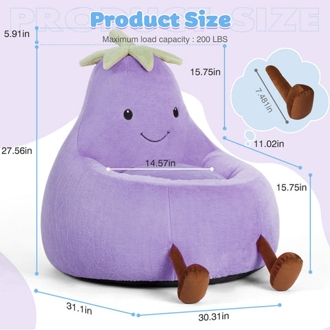 DUMOS kids bean bag chair eggplant shape design for playful spaces