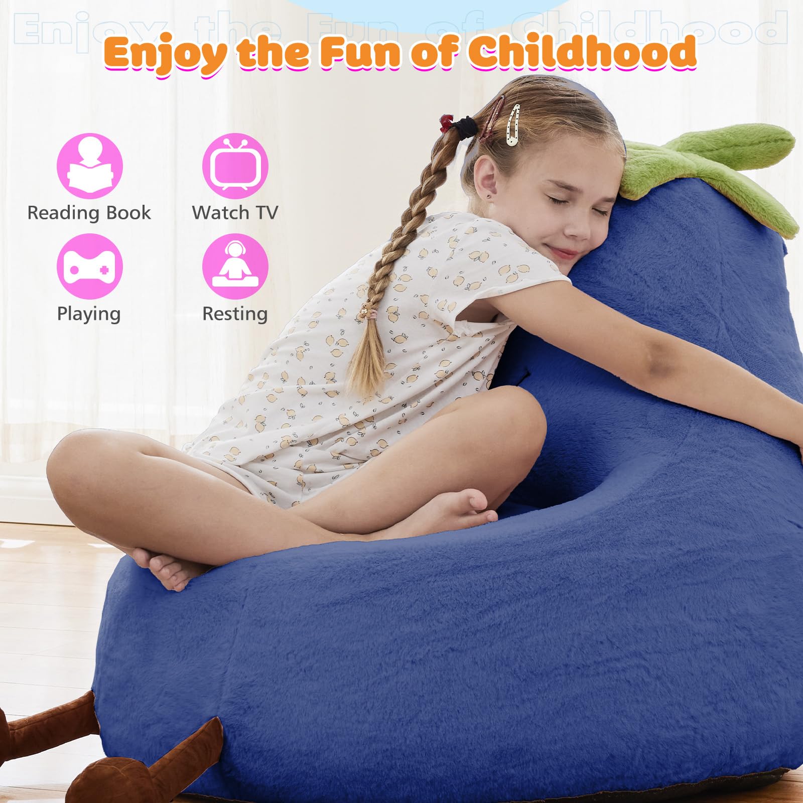 DUMOS handle on top helps kids relocate the chair anywhere.