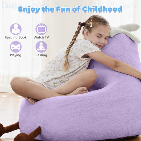 DUMOS kids bean bag chair ready for reading, gaming, or relaxing
