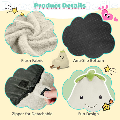 DUMOS bean bag chair with top handle for quick room-to-room moves.