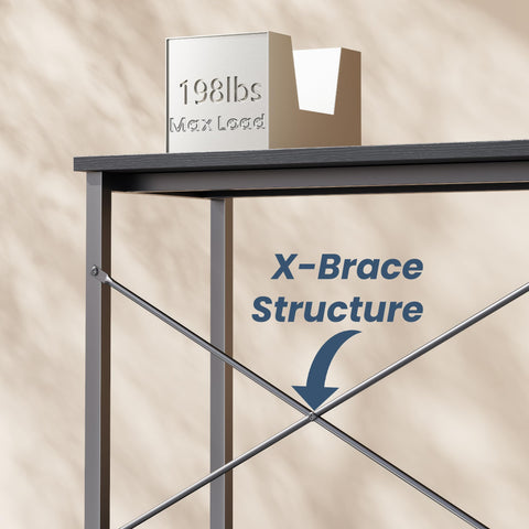 DUMOS L-Shaped Desk with reinforced metal frame for stable use