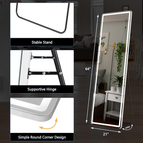DUMOS LED mirror color modes demonstrates three lighting temperatures for makeup precision