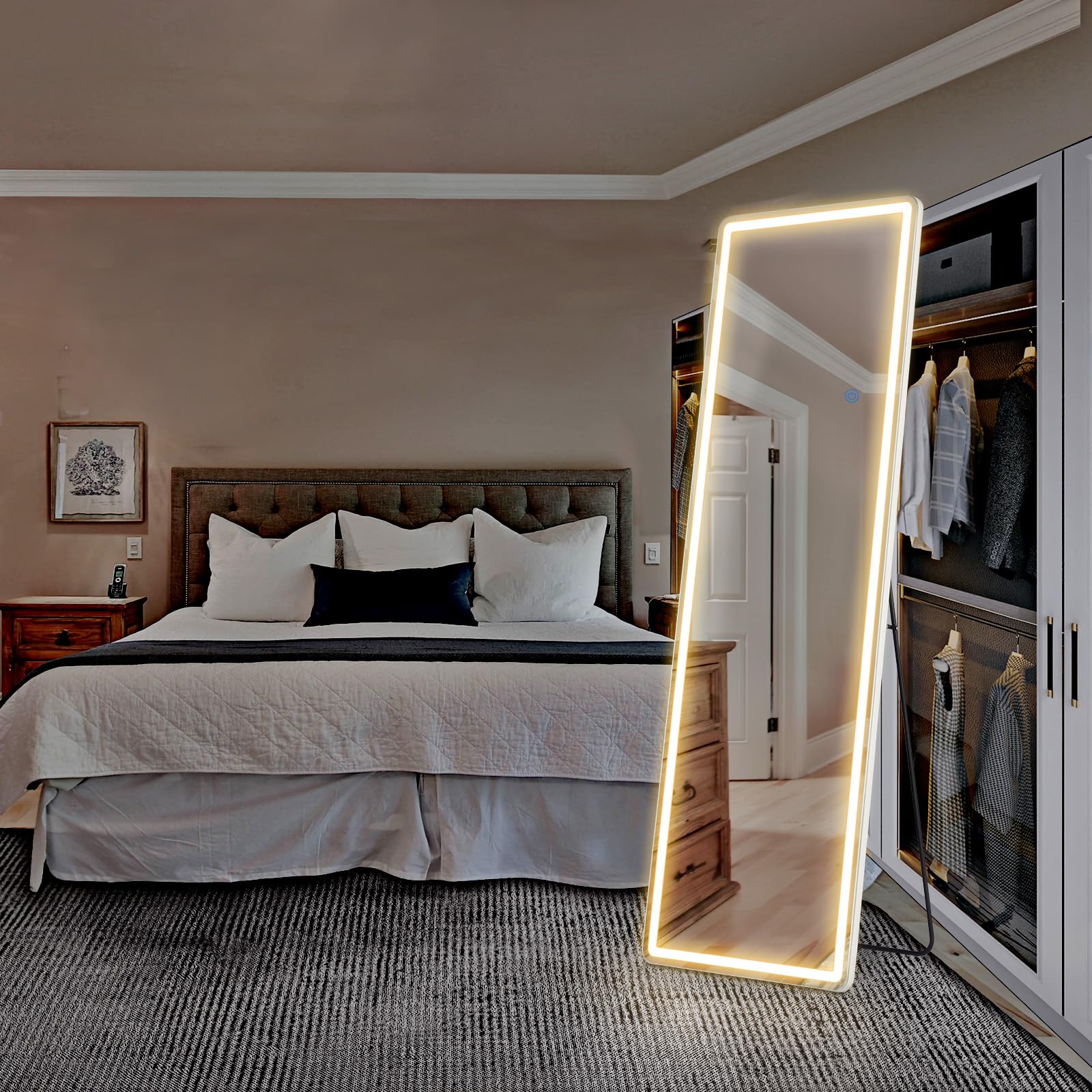DUMOS mirror wall-mount hardware included for secure, space-saving installation