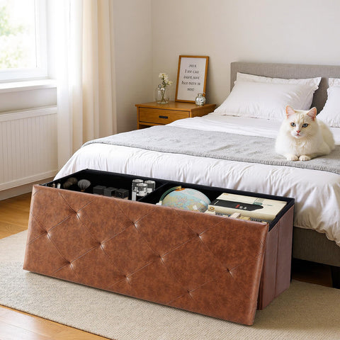 DUMOS ottoman doubles as a coffee table for living room.