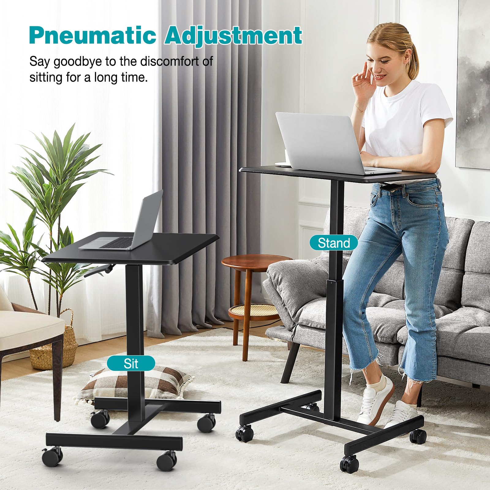 DUMOS lockable wheels allow smooth movement and secure placement