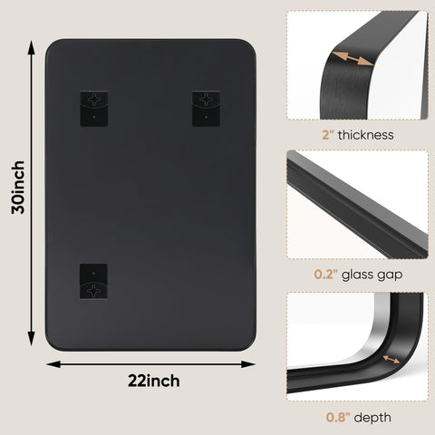 DUMOS matte frame vanity mirror suitable for bathroom, bedroom, or entryway decor