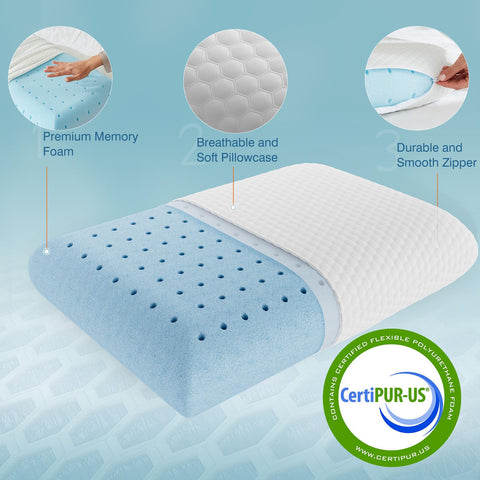DUMOS queen size memory foam pillow supports most sleepers.